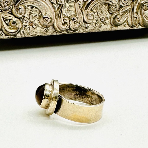 🔥 Vintage Modernist Citrine Silver Ring - Picture 14 of 17